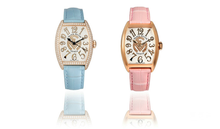 FRANCK MULLER Cintrée Curvex Ladies Automatic in red gold with diamonds