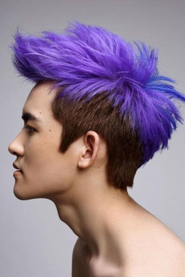 非主流男生个性染发发型 潮流非主流蓝色头发图片