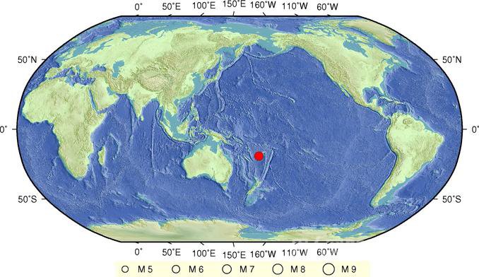 斐济群岛以南发生6.9级地震