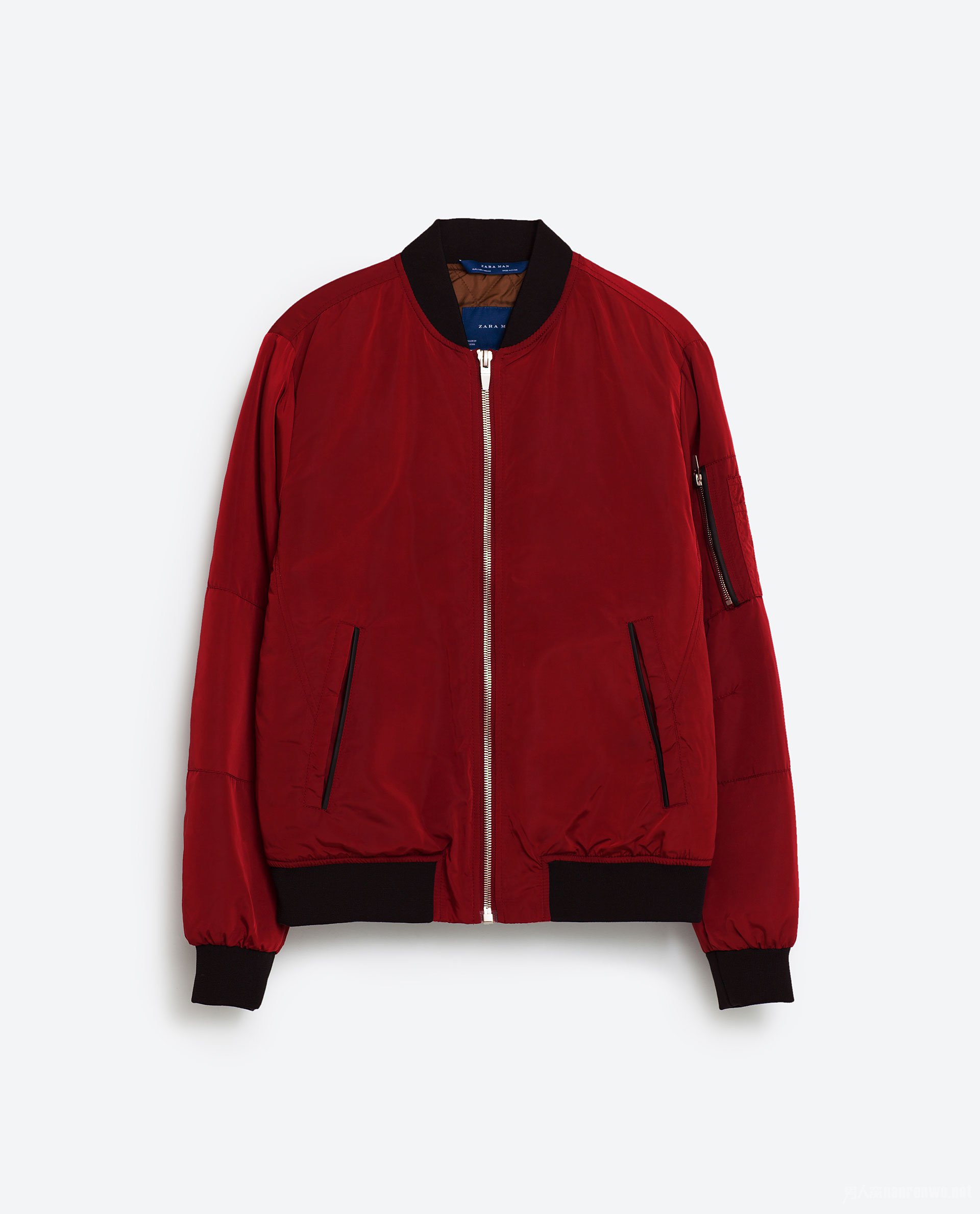 ZARA 红色bomber jacket
