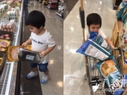 林志颖爱妻带双胞胎儿子逛超市 萌娃看到一切都想买