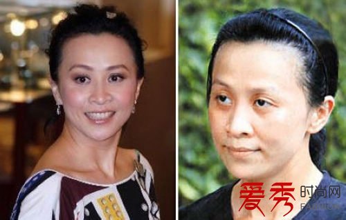 刘嘉玲素颜VS上妆