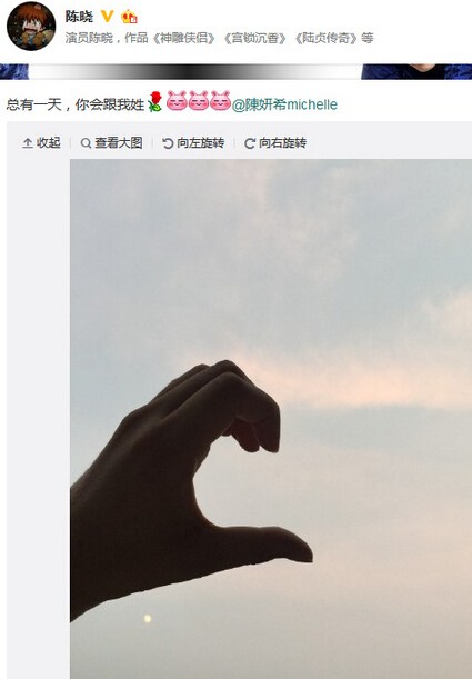 陈晓宣布恋情