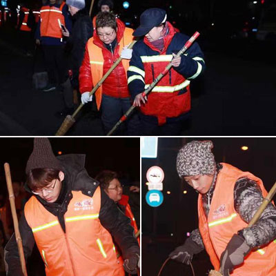 韩红不仅向环卫工人捐赠了暖心包