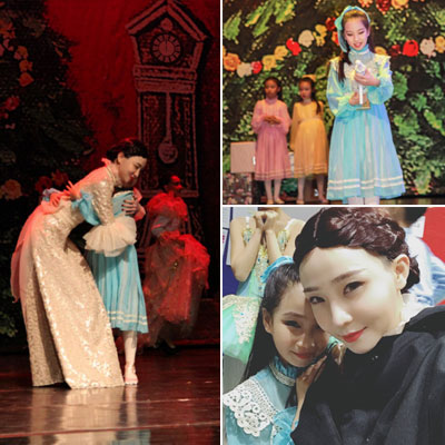 夕又米在微博中晒出一组女儿zoe登台演出的照片