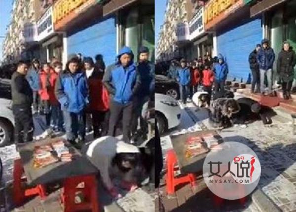 业绩不佳当街跪爬 员工跪着爬完全程敢怒不敢言奴性十足