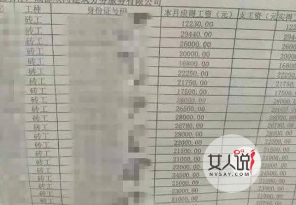 网传砖工月入2万 揭农民工高薪工资单背后无尽辛酸泪