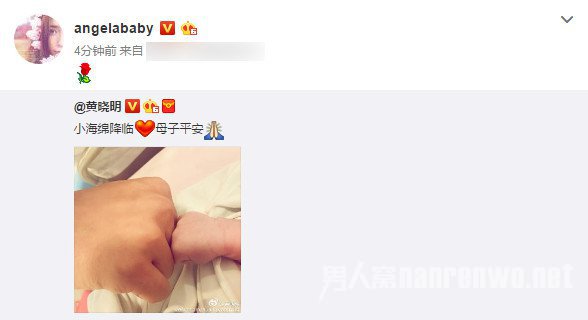 黄晓明晒儿子小手
