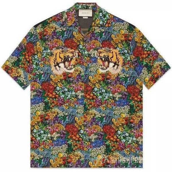 Gucci Floral Print Silk Bowling Shirt