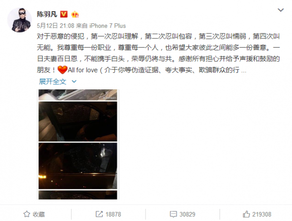 陈羽凡醉酒砸车