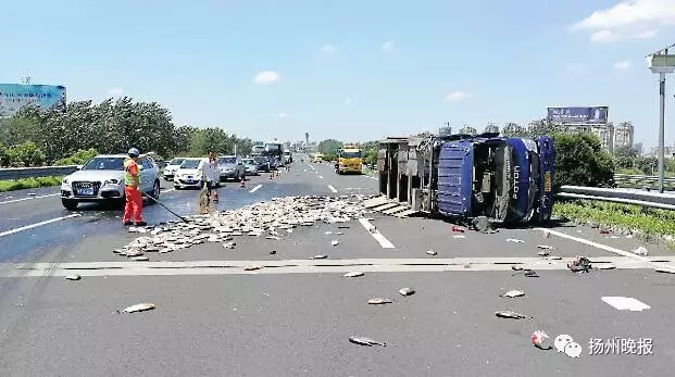 女子一句话运鱼车侧翻 高温天气鱼儿铺洒在高速路面全部死亡